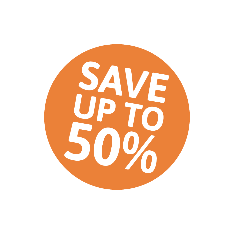 Save up to 50%