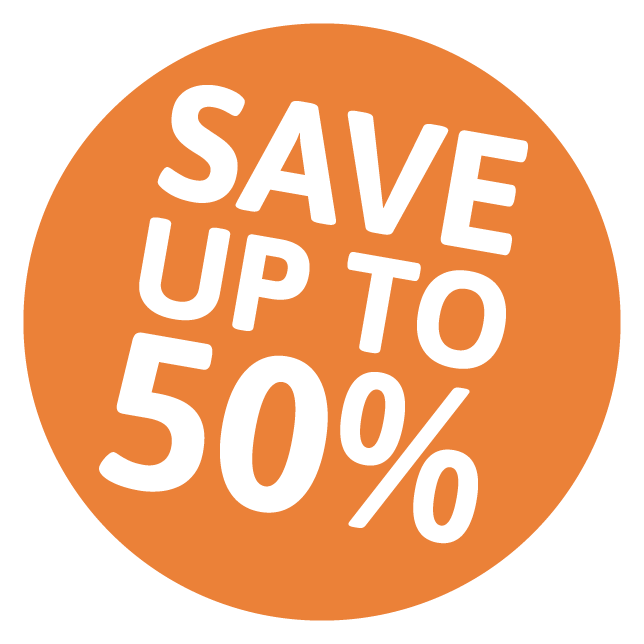 Save up to 50%